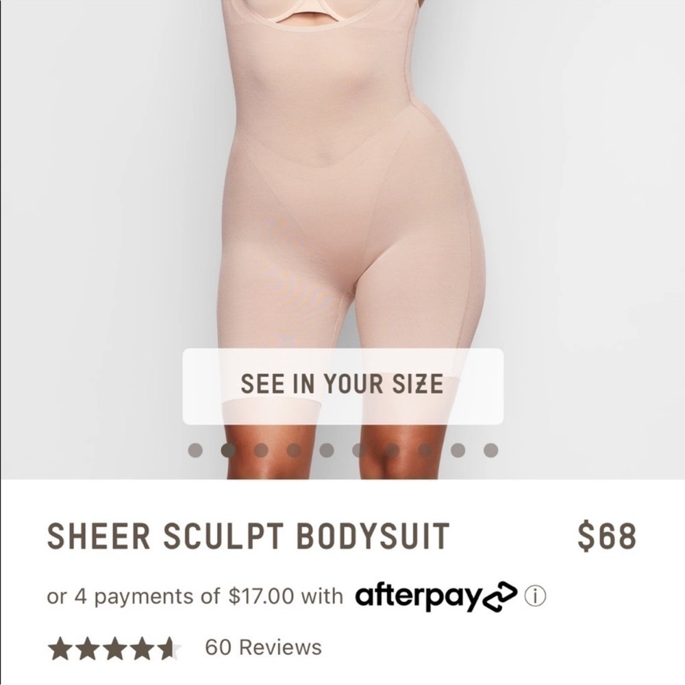 Skims (B20) sheer sculp bodysuit SAND NWT 2x